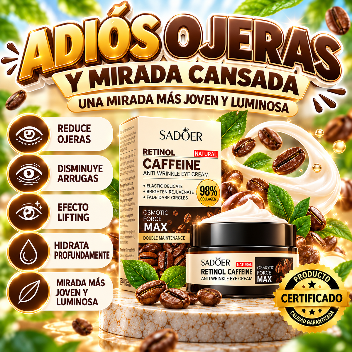 Crema Contorno De Ojos Retinol Y Cafeína