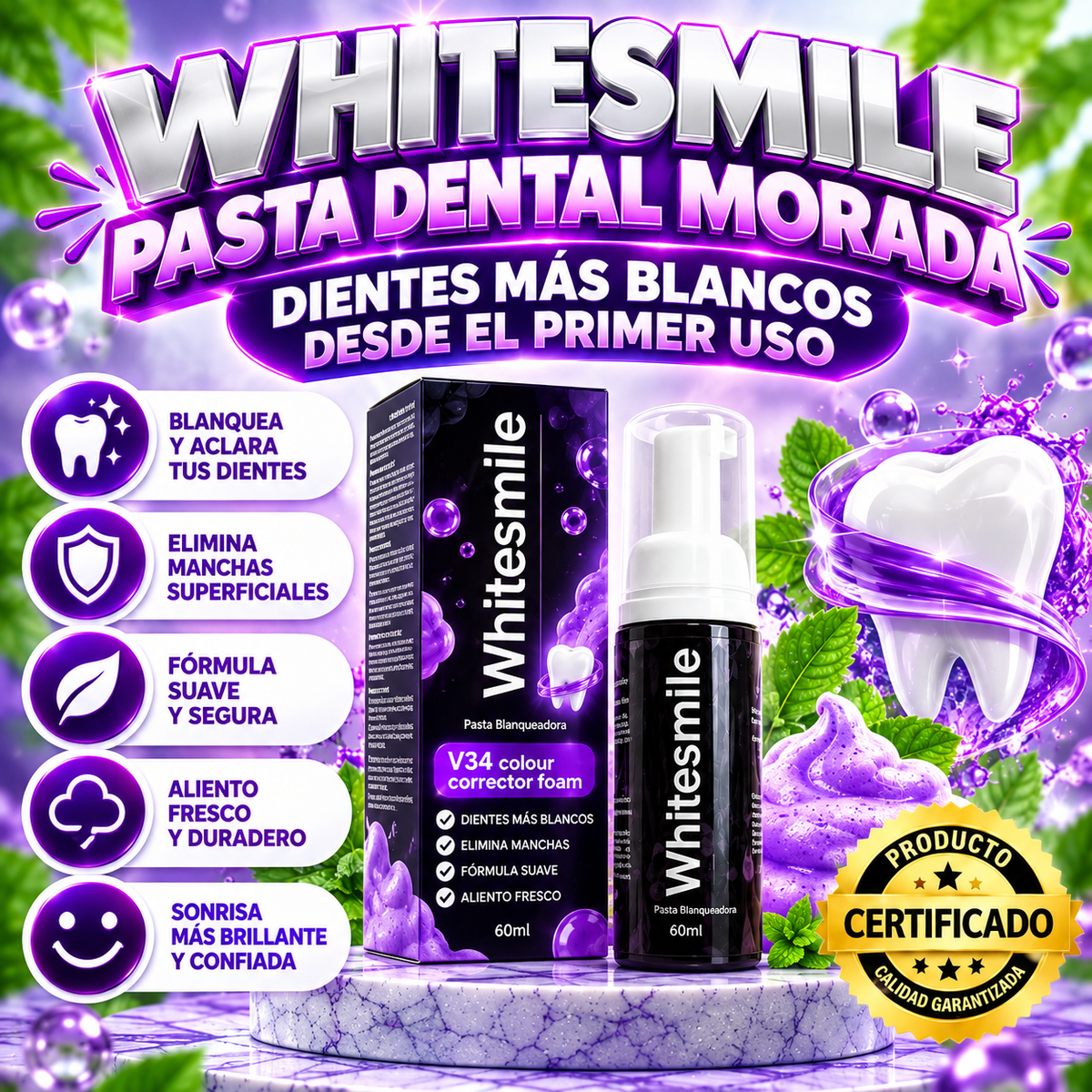 Pasta Dental Morada Whitesmile