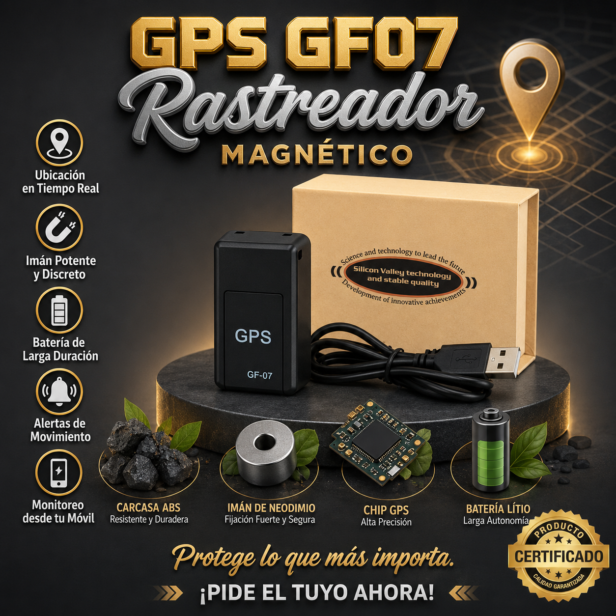 Mini GPS GF07 Rastreador Magnético