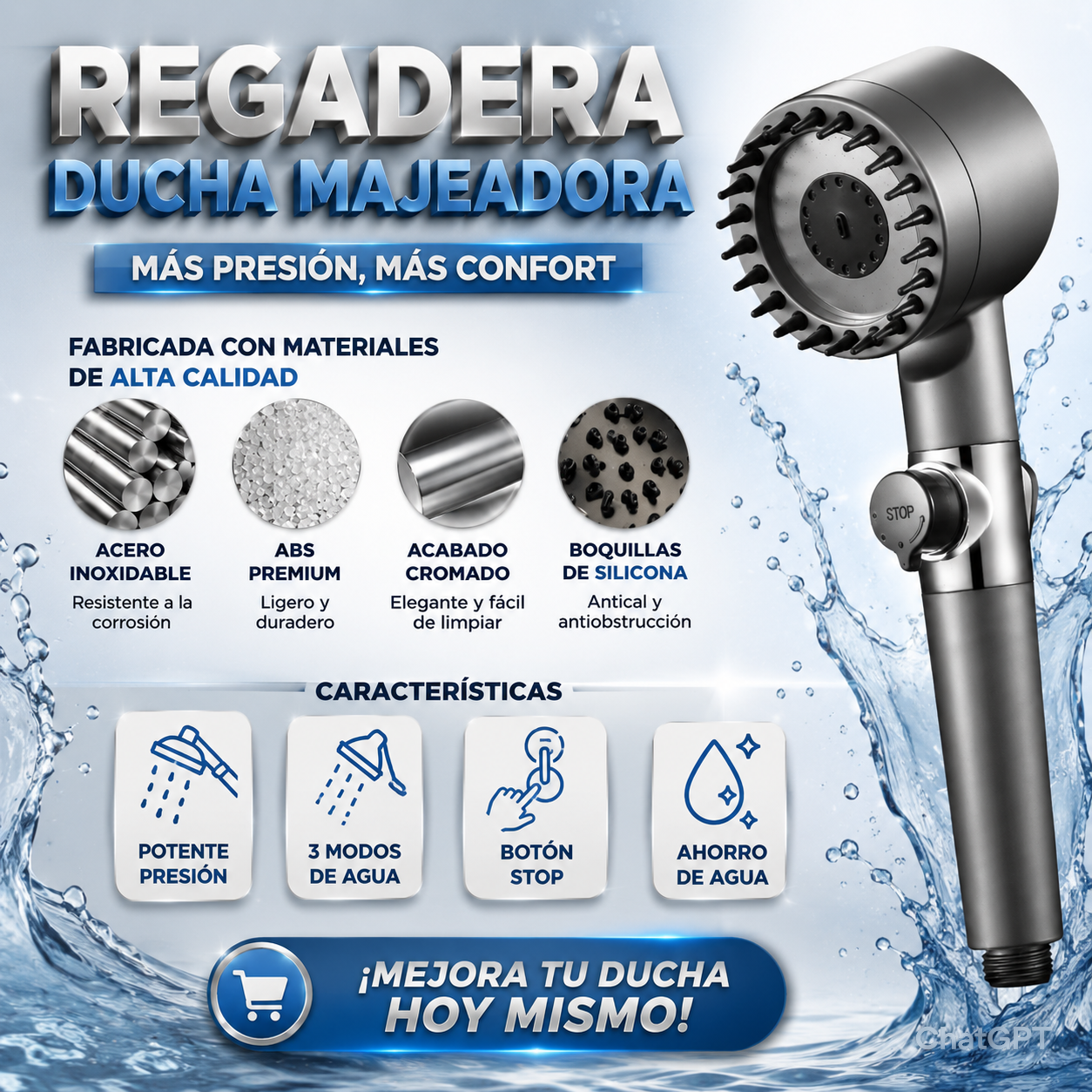 Regadera para Ducha y Masajeadora