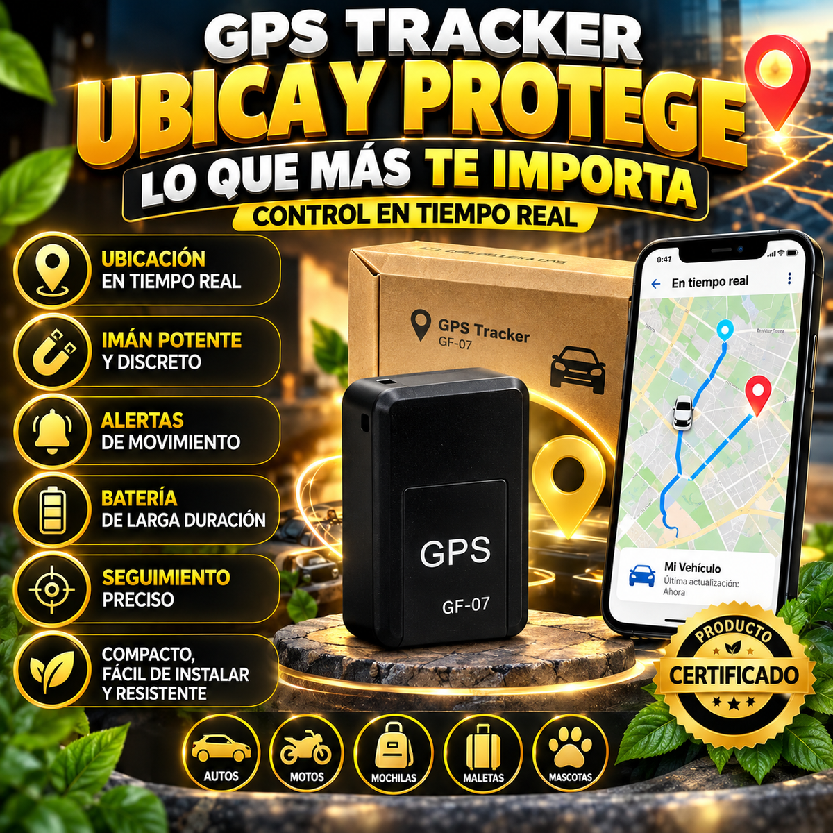 Mini GPS GF07 Rastreador Magnético