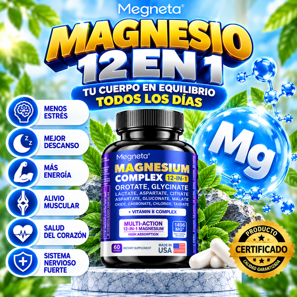 Magnesium Complex TOPLUX (60 Capsulas)