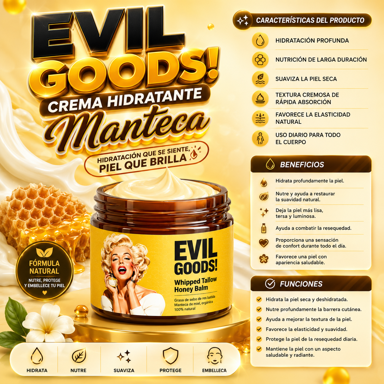 Crema Hidratante Evil Goods Manteca