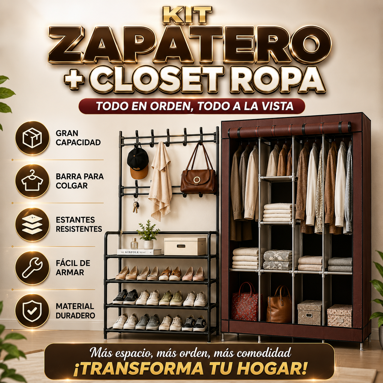 Kit zapatero + closet ropa