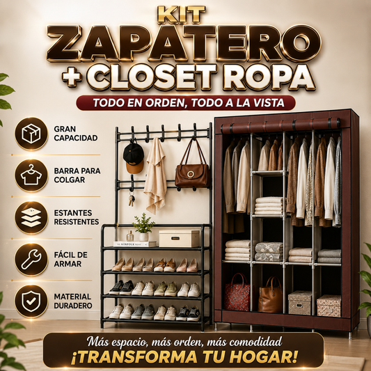 Kit zapatero + closet ropa