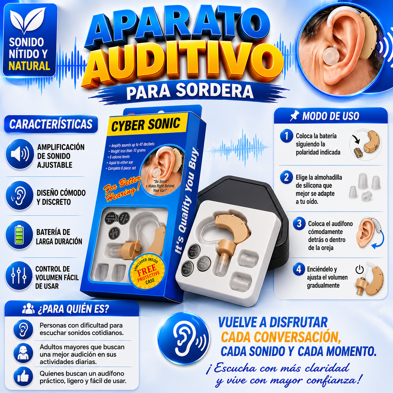 Aparato Auditivo Para Sordera audifono