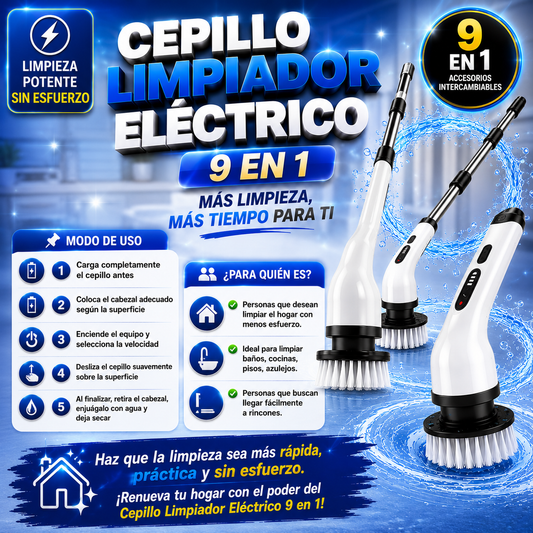 Cepillo Limpiador Eléctrico 9 en 1