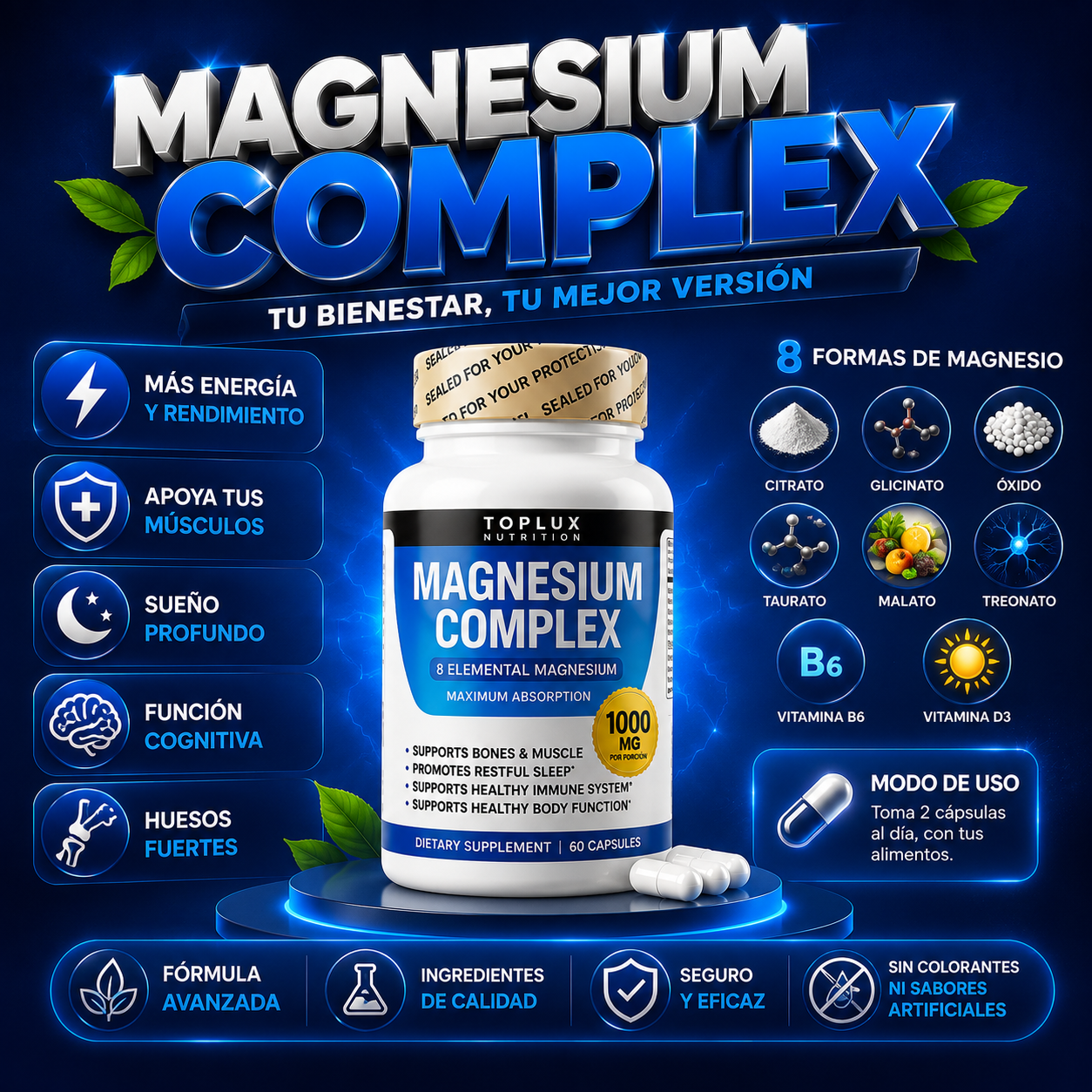 Magnesium Complex TOPLUX (90 Capsulas)