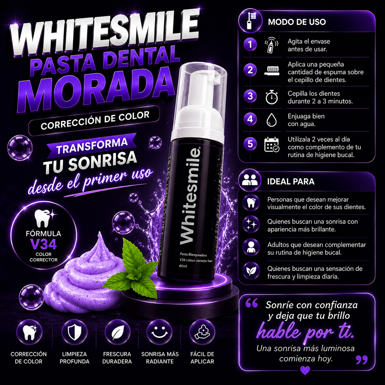 Pasta Dental Morada Whitesmile